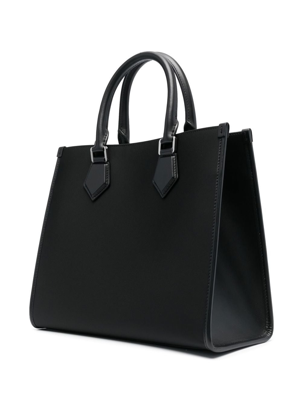 Shop Dolce & Gabbana Small Raised Logo Tote Bag In Black