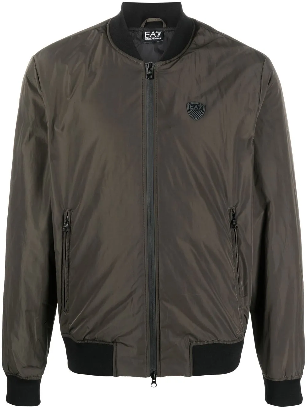 

Ea7 Emporio Armani logo-patch detail bomber jacket - Green