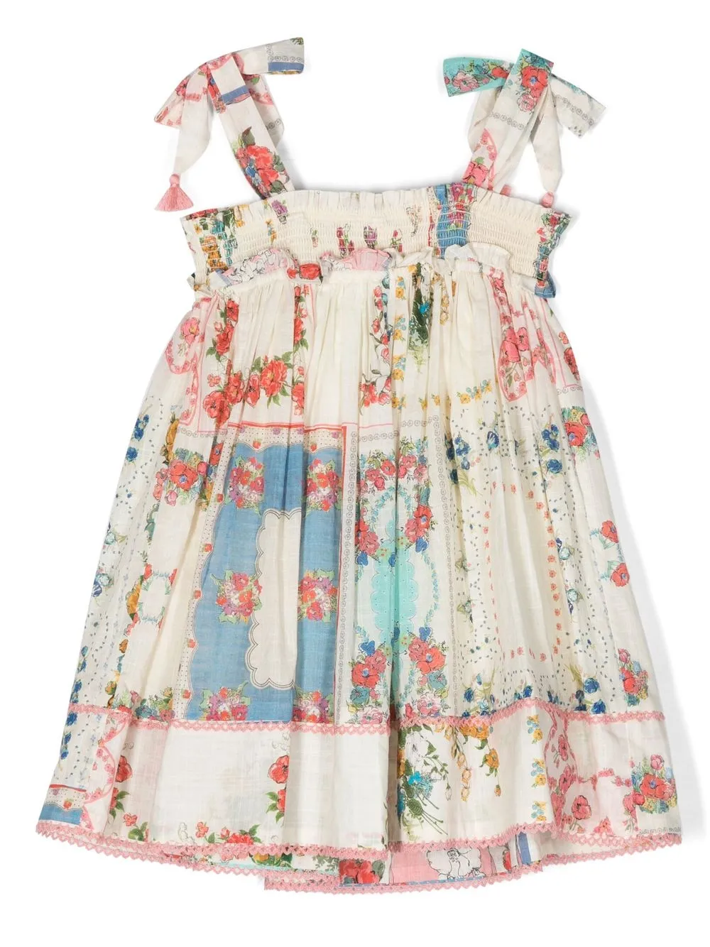 ZIMMERMANN Kids Jurk met bloemenprint - Wit