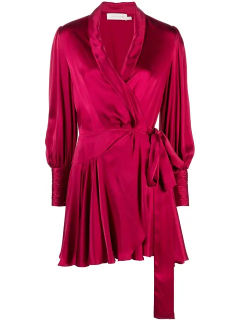 ZIMMERMANN silk wrap mini dress