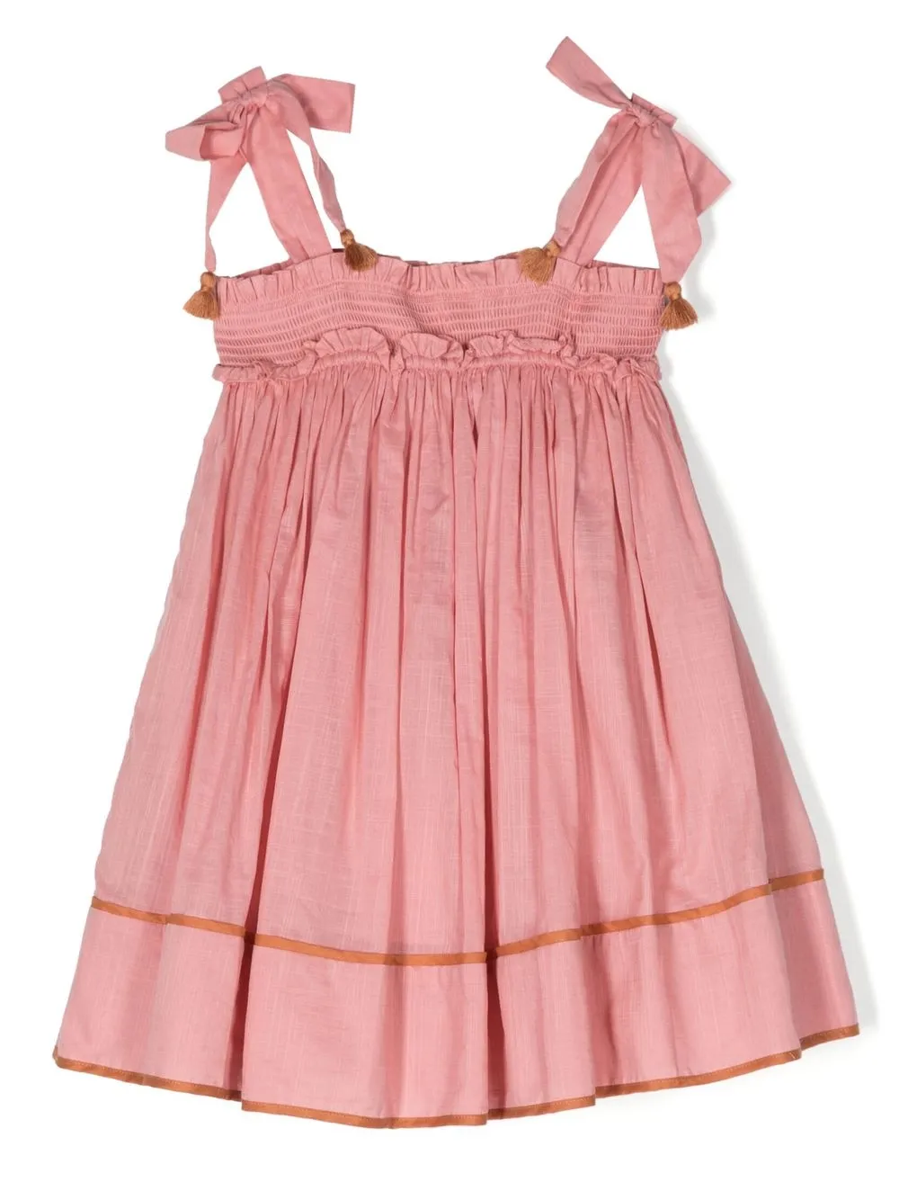 Zimmermann Clover Bow-detail Smocked Dress In 粉色