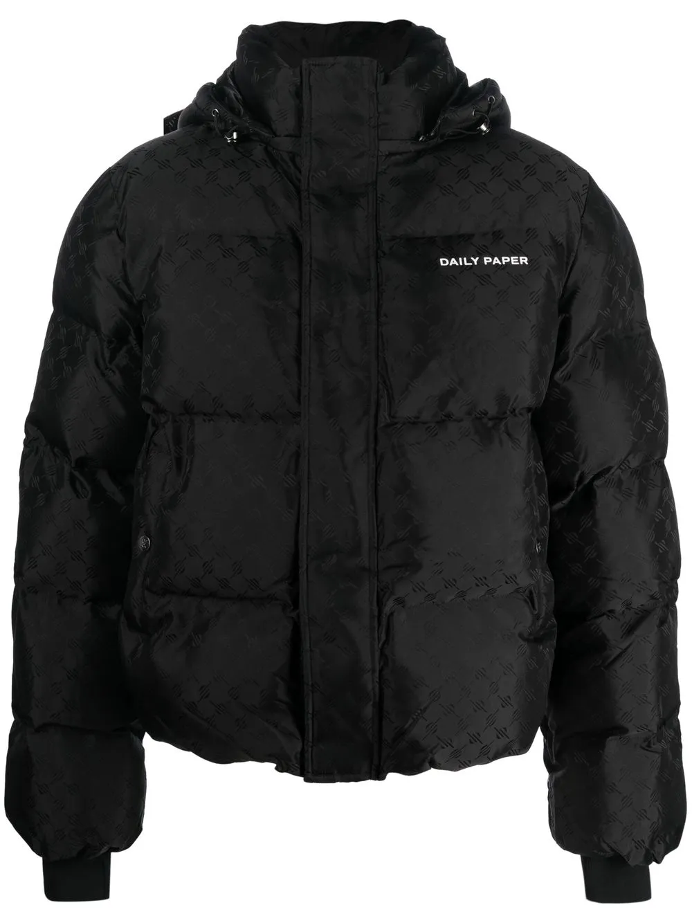 

Daily Paper logo padded hooded jacket - Black