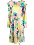 REMAIN floral-print long-sleeved maxi dress - Yellow