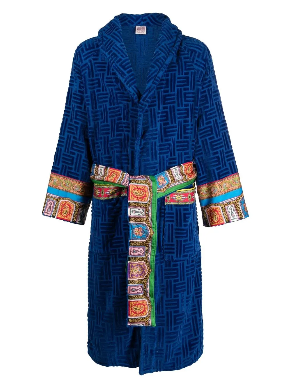 ETRO monogram-jacquard bath robe - Blue