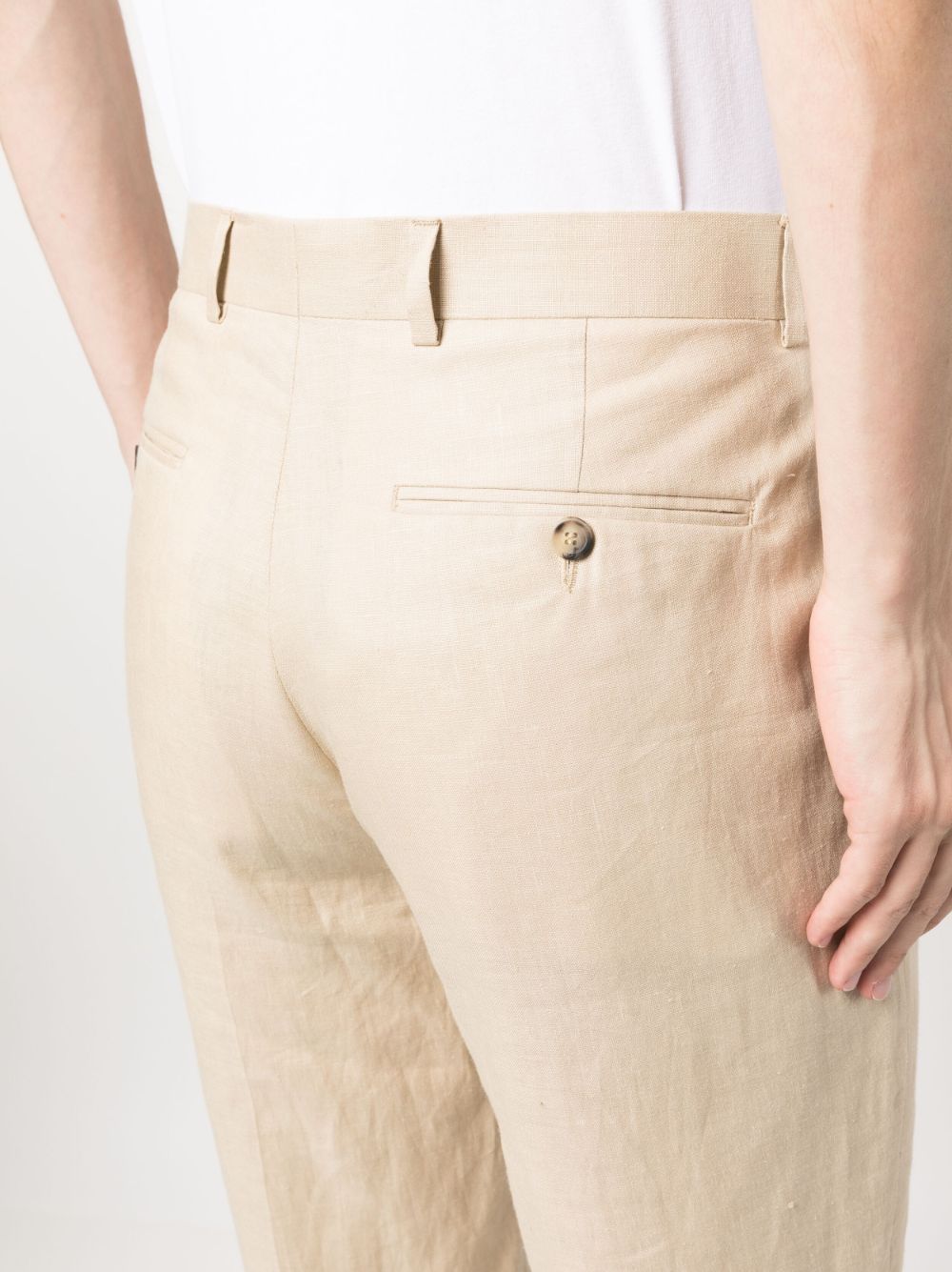 Buy Classic Fit Linen Beige Trouser  Zodiac