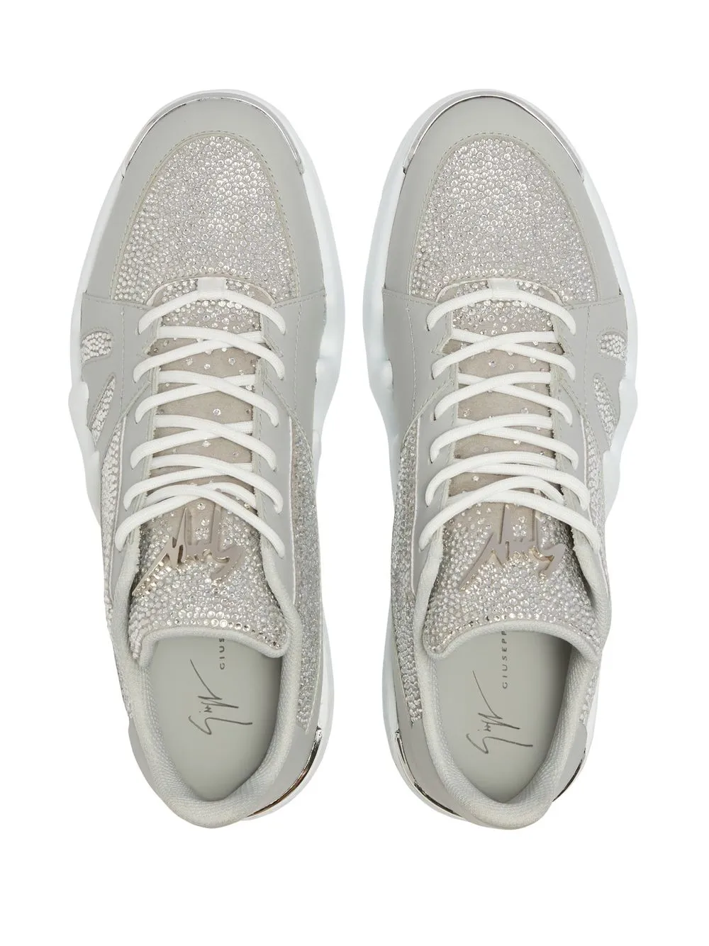 Giuseppe Zanotti Talon crystal-embellished low-top sneakers Grey