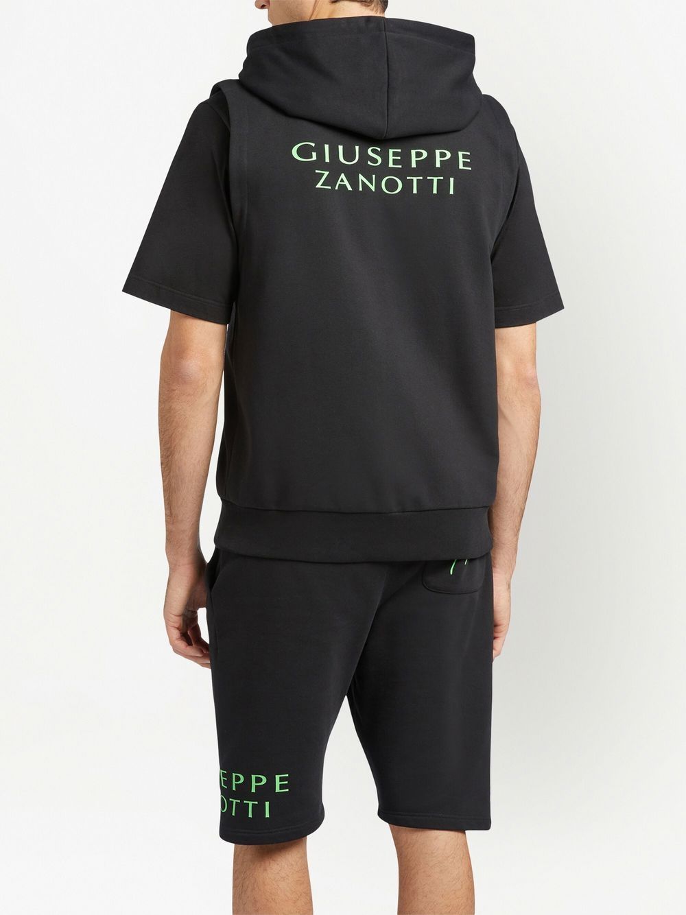 Shop Giuseppe Zanotti Lr-41 Logo-print Sleeveless Hoodie In Black