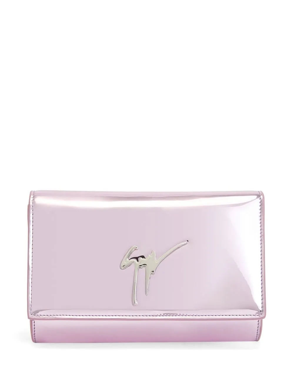 Giuseppe Zanotti Cleopatra Logo-plaque Clutch Bag In Baby Pink