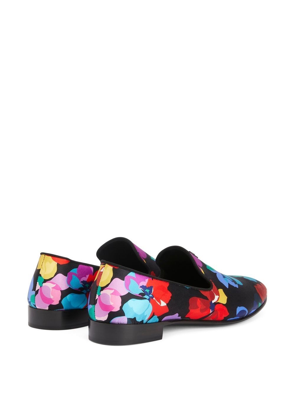 Shop Giuseppe Zanotti Lewis Bloom Printed Loafers In Black