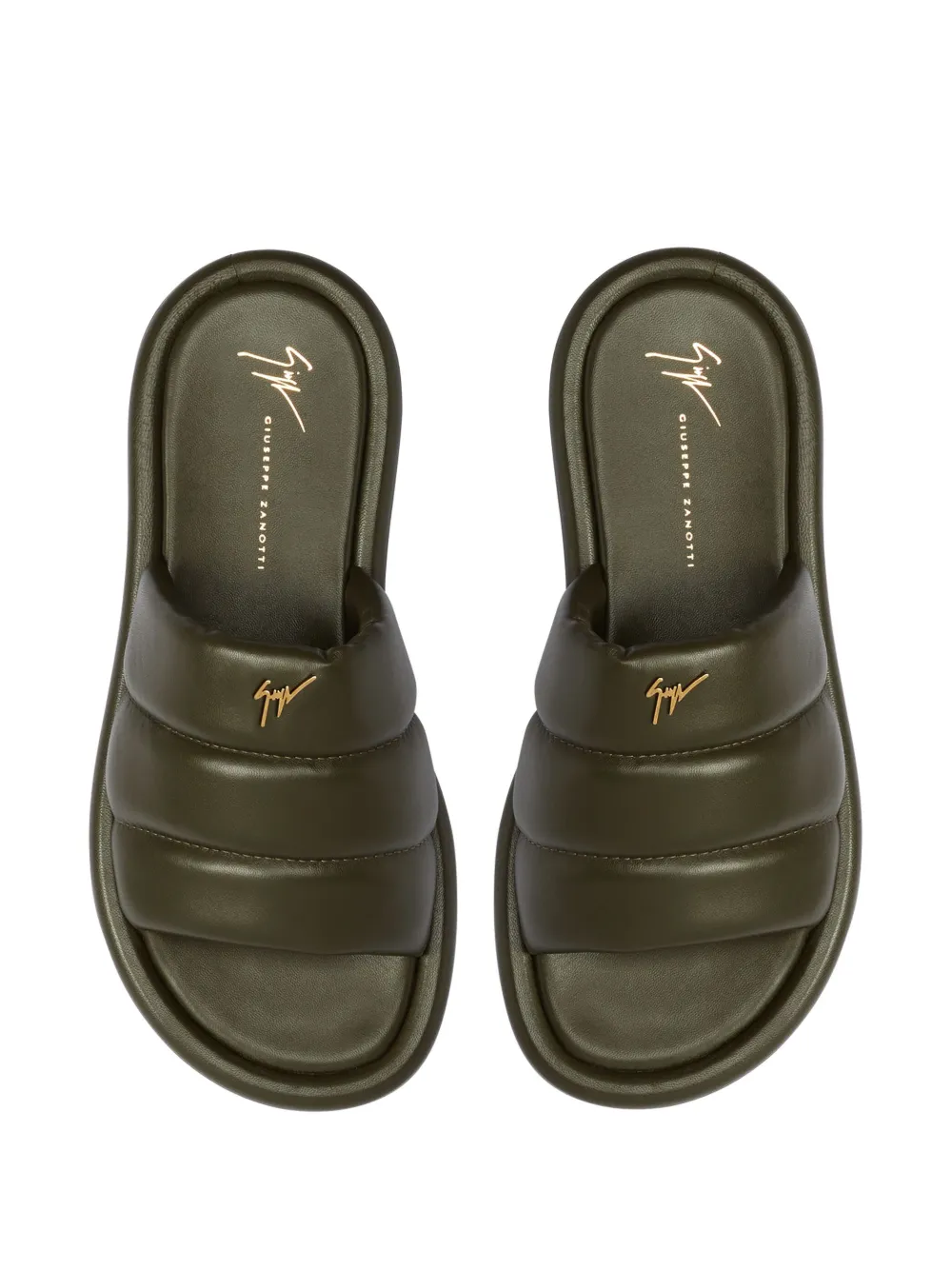 Giuseppe Zanotti Harmande gewatteerde slippers Groen