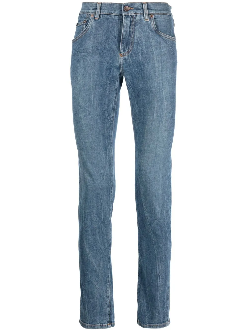 

Dolce & Gabbana logo-patch slim-fit jeans - Blue
