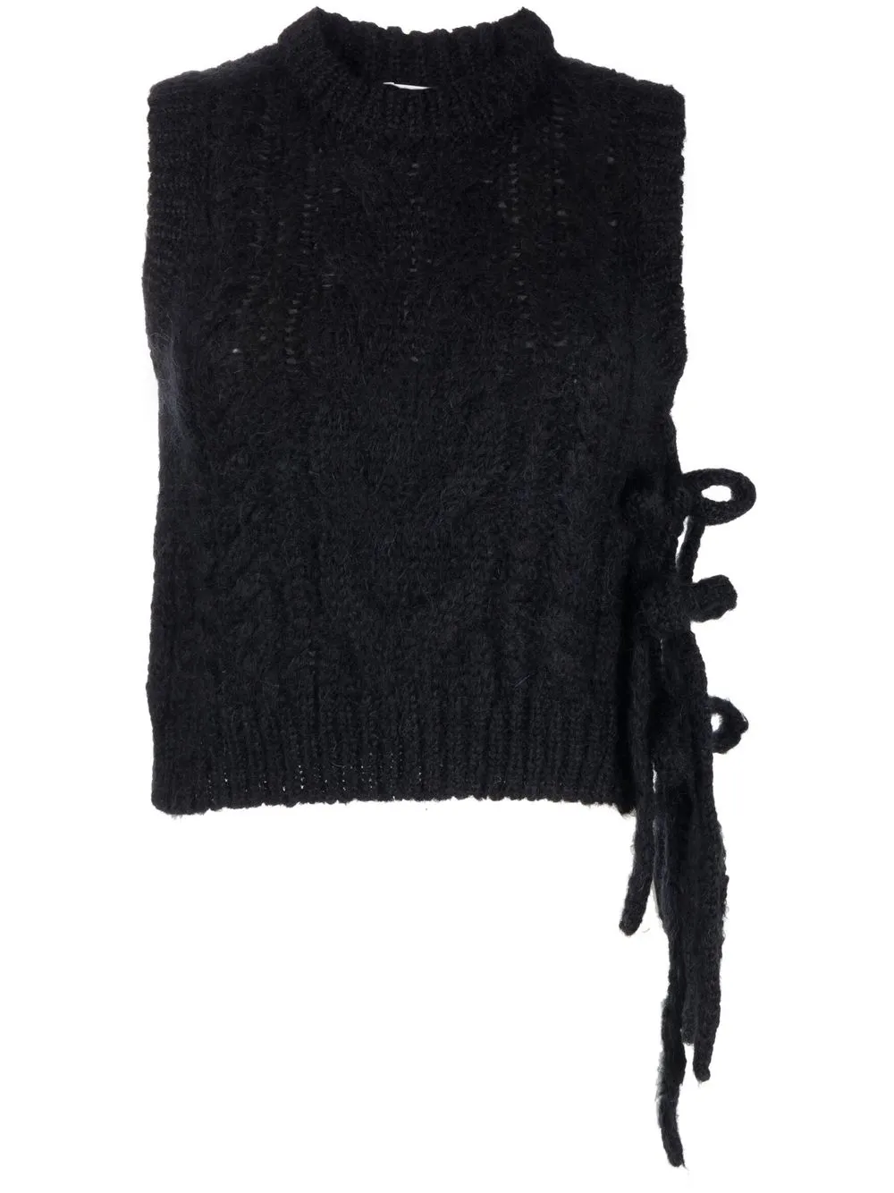 

Cecilie Bahnsen Isa tie-detailed knit vest - Black