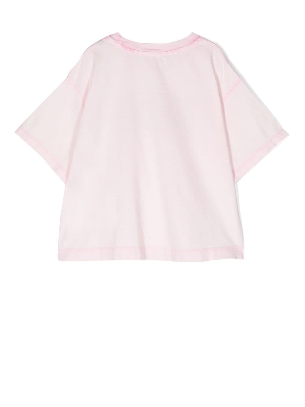 Diesel Kids T-shirt met logoprint - Roze