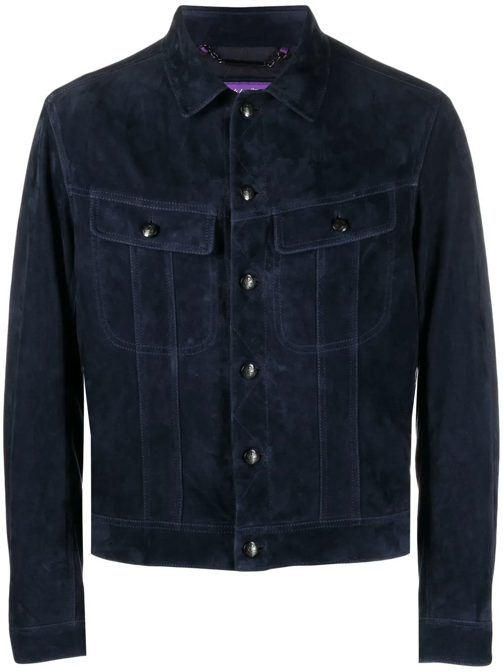 Ralph Lauren Purple Label Panelled Button-up Jacket In 蓝色 | ModeSens