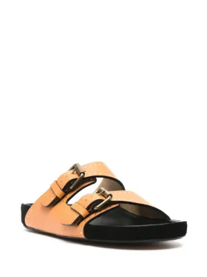 【Isabel Marant】 Brookメタリックレザーサンダル Brook metallic leather sandals in silver - Isabel Marant