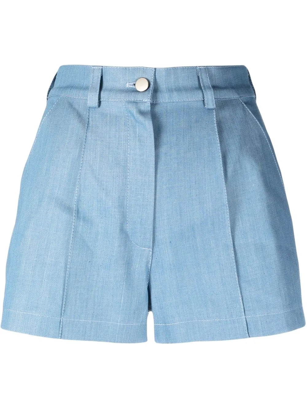 

RAQUETTE high-waisted denim shorts - Blue