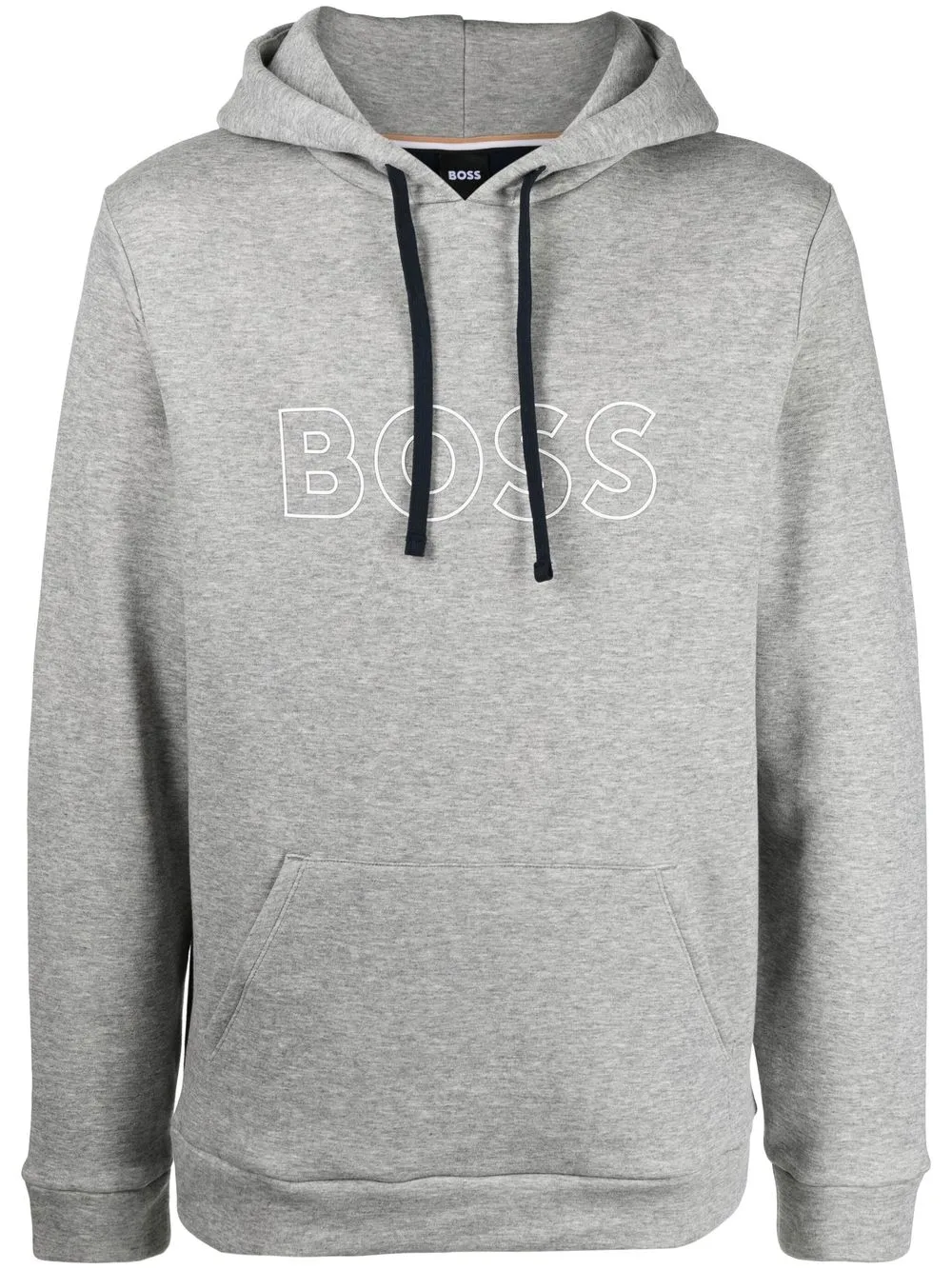 

BOSS contrast-detail drawstring hoodie - Grey