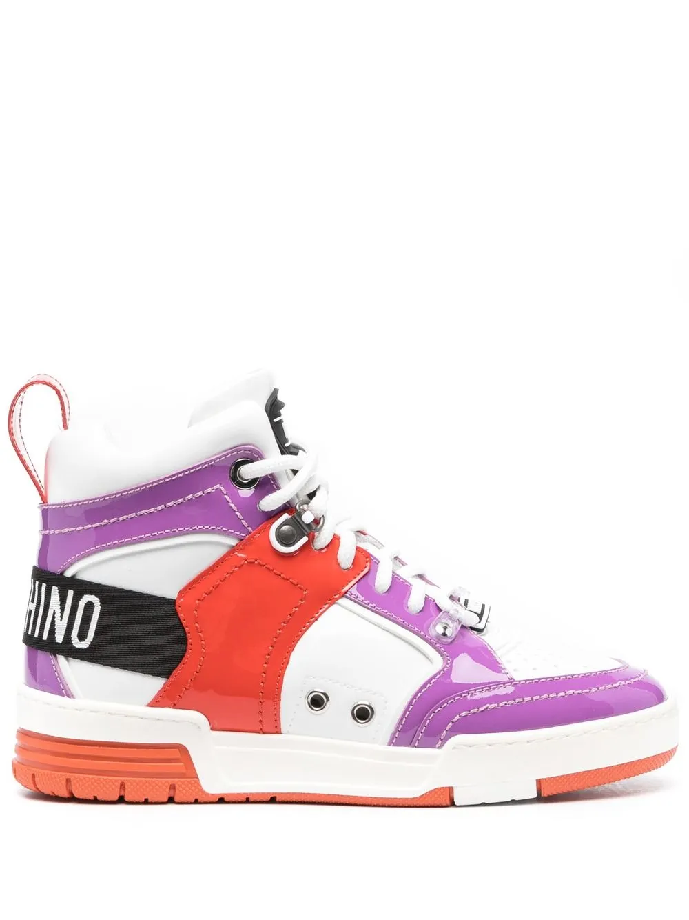 

Moschino tenis altos con logo - Morado