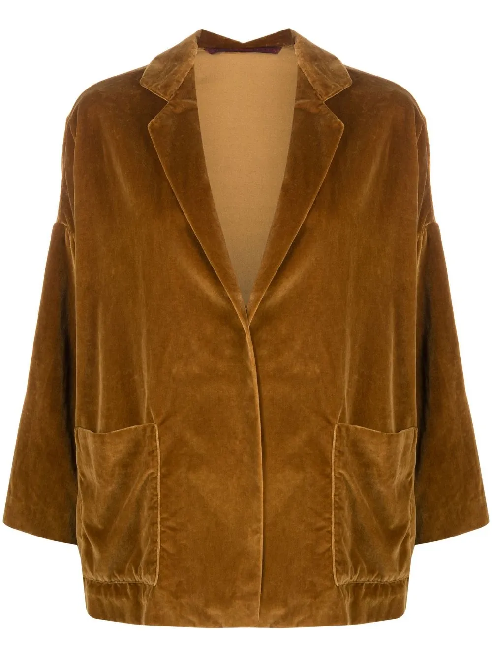 

Daniela Gregis velvet single-breasted blazer - Brown