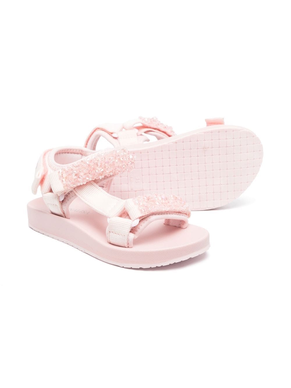 Shop Monnalisa Sequin Embellished Sandals In Pink