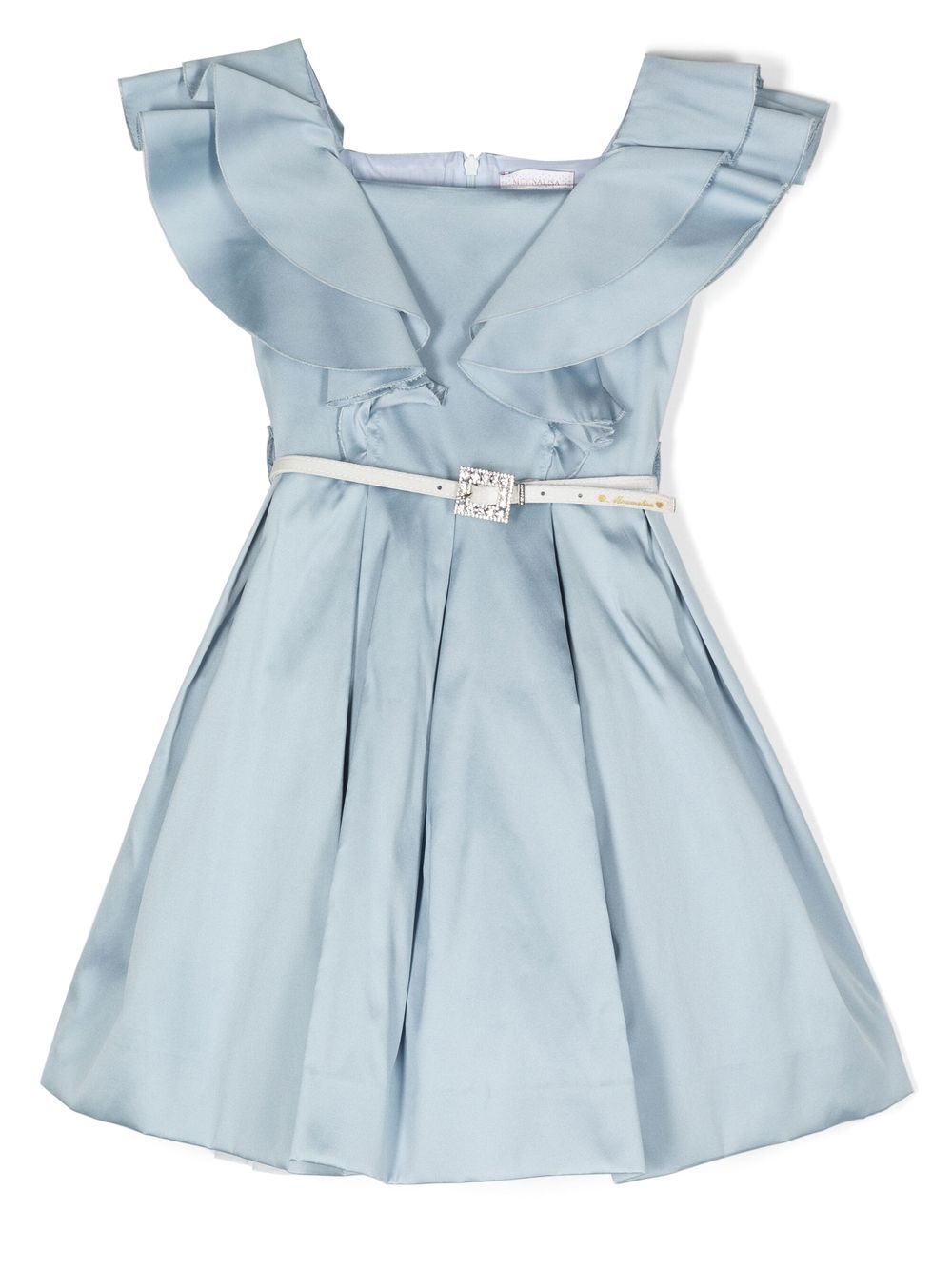 

Monnalisa belted ruffle party dress - Blue