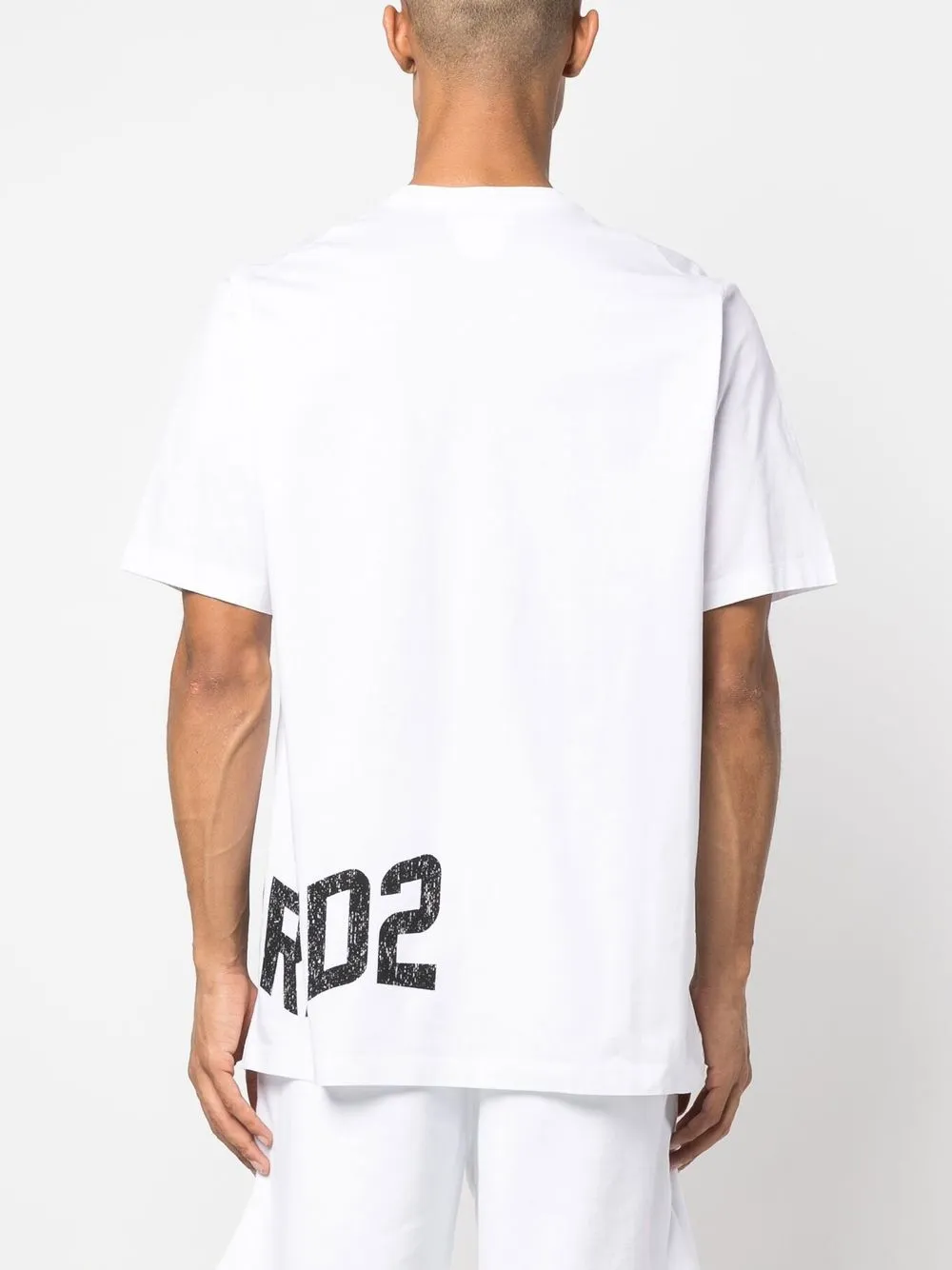 Dsquared2 Slouch T-shirt With Contrasting Logo Print In White