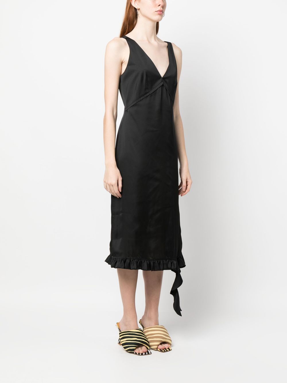Shop Remain V-neck Sleeveless Maxi Dress In Black