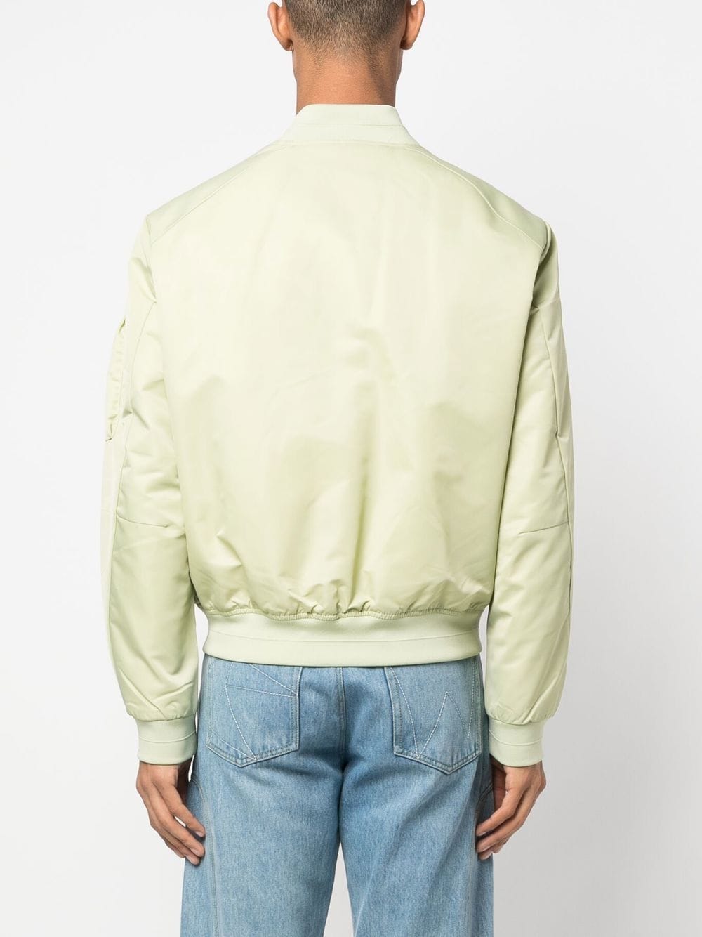 Shop Calvin Klein Logo-patch Bomber Jacket In 绿色