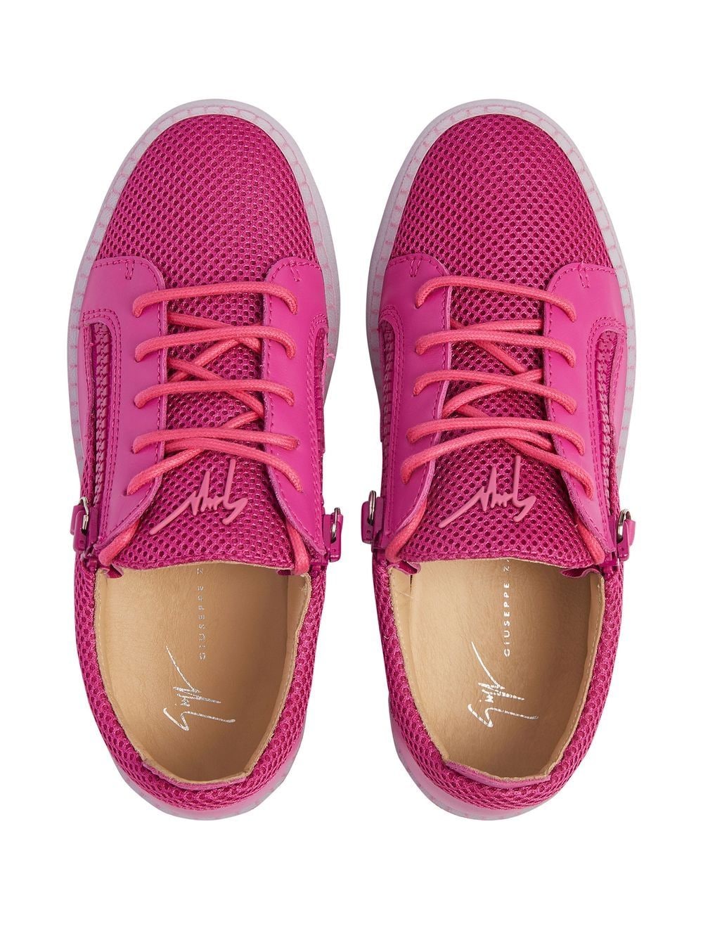 Shop Giuseppe Zanotti Gail Lace-up Sneakers In Pink