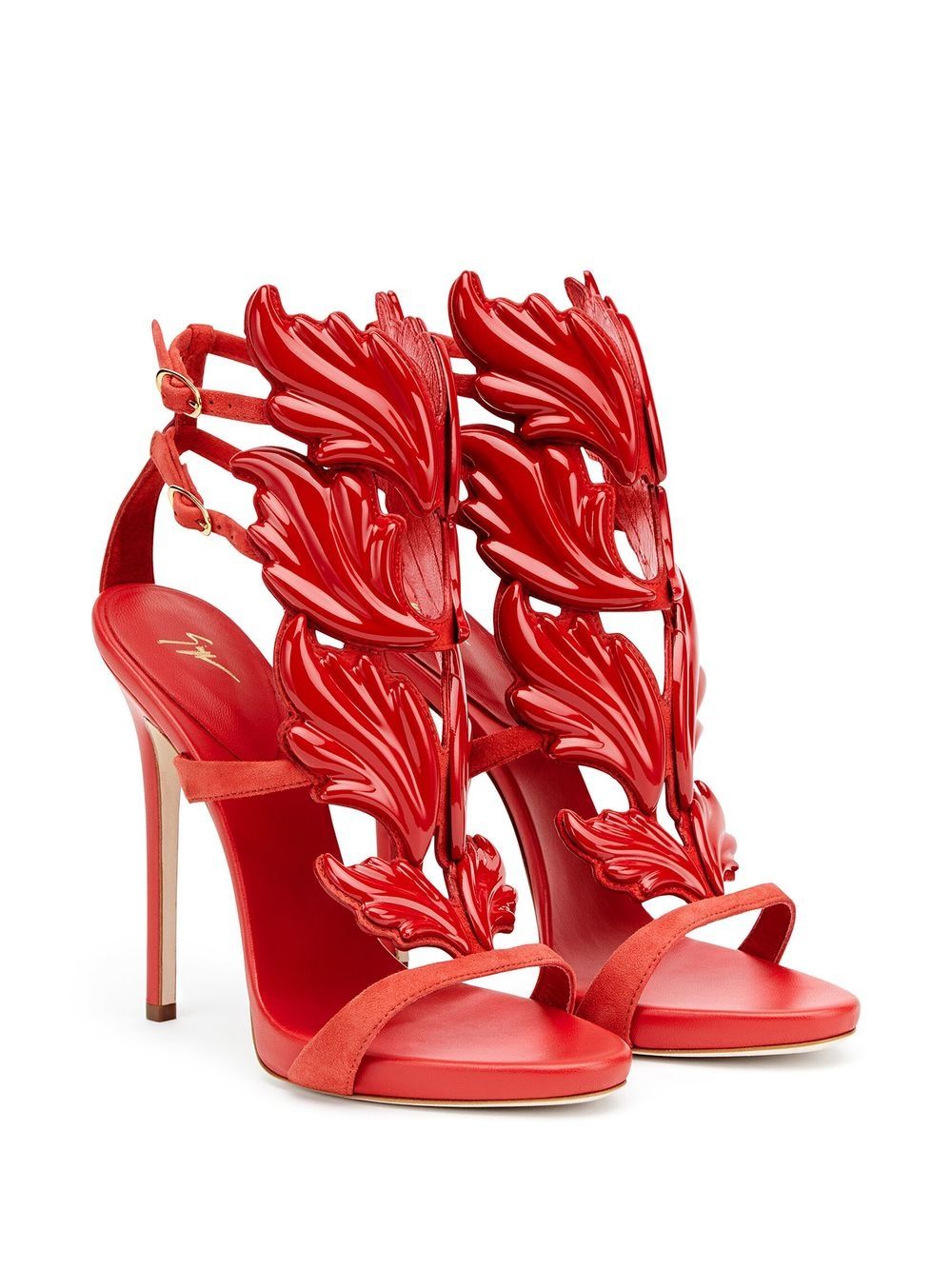 Shop Giuseppe Zanotti Cruel Panel-detail Heeled Sandals In Red