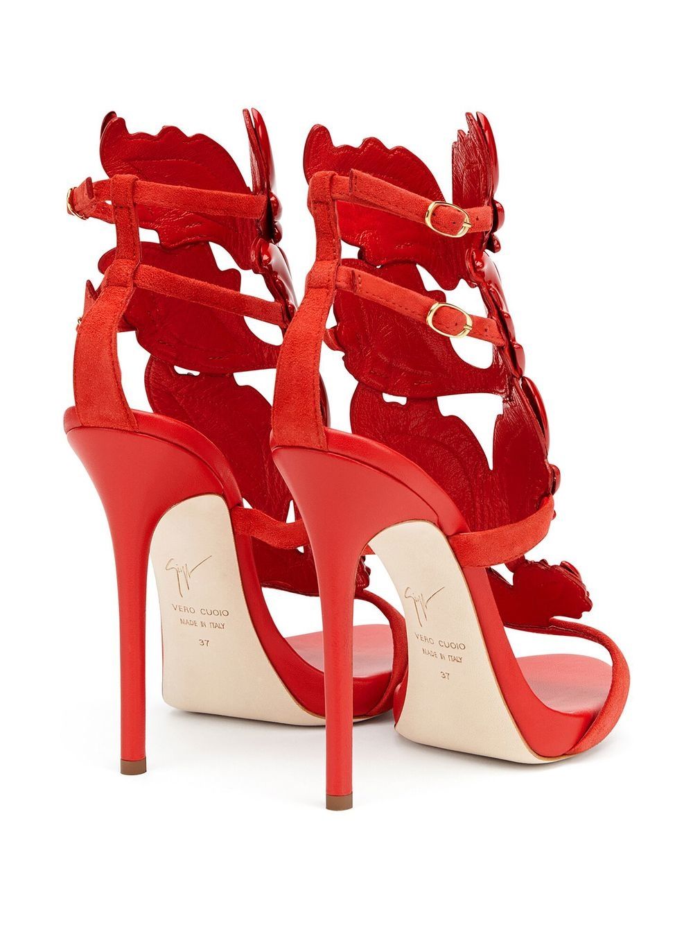 Shop Giuseppe Zanotti Cruel Panel-detail Heeled Sandals In Red