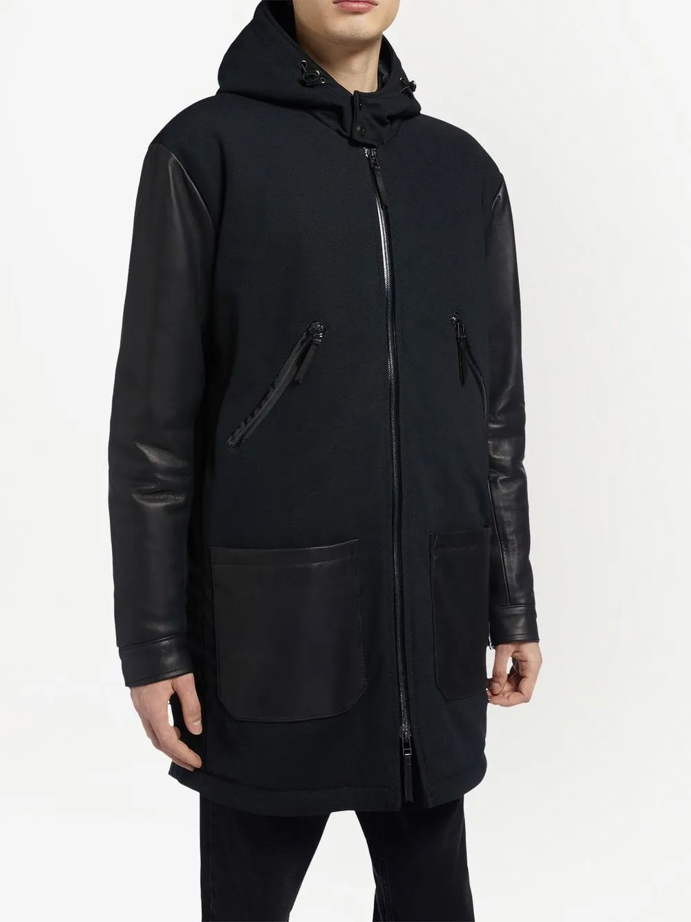 Shop Giuseppe Zanotti Waylen Hooded Coat In Schwarz