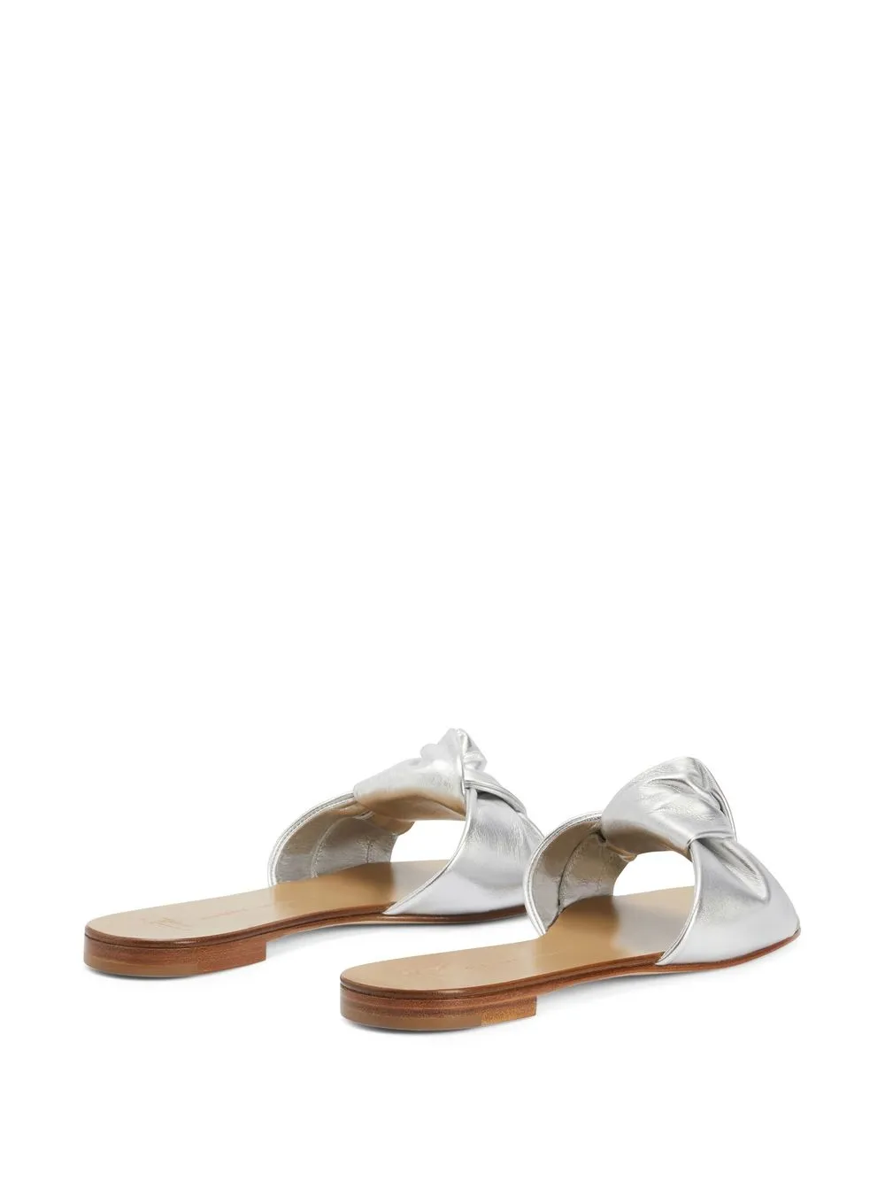 Giuseppe Zanotti Aycha Knot-detailing Flat Sandals In Silver