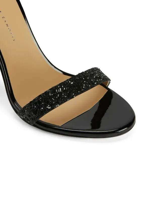 Giuseppe Zanotti Tara Glitter Sandals Black FARFETCH KW