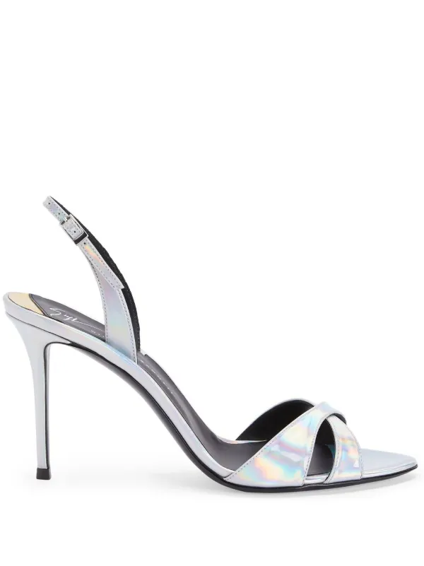 Giuseppe Zanotti Dorotee 90mm Iridescent Sandals Silver FARFETCH CA