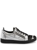 Giuseppe Zanotti Frankie leaf-embroidered leather sneakers - Silver