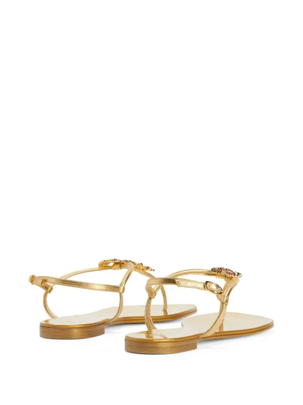 Giuseppe Zanotti Tropical Beach Flat Sandals | Gold | FARFETCH