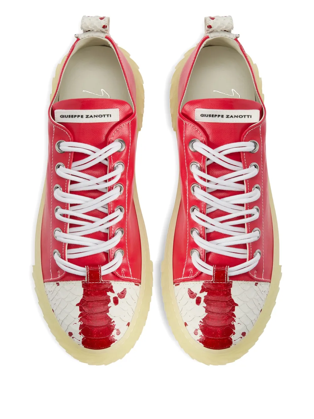 Giuseppe Zanotti Blabber snakeskin-panelled sneakers Red