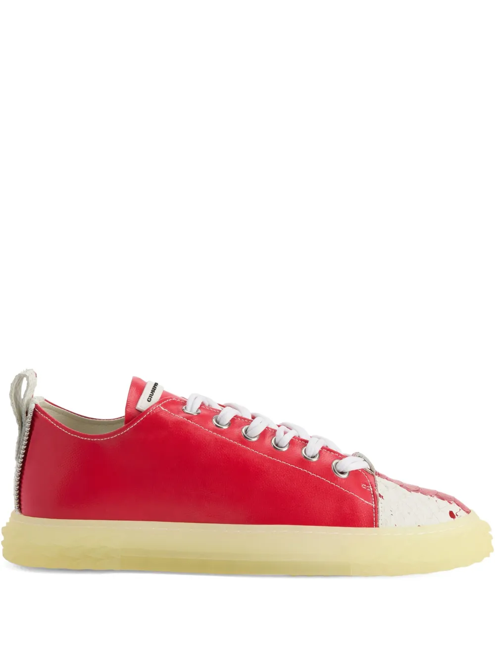 Giuseppe Zanotti Blabber snakeskin-panelled sneakers Red