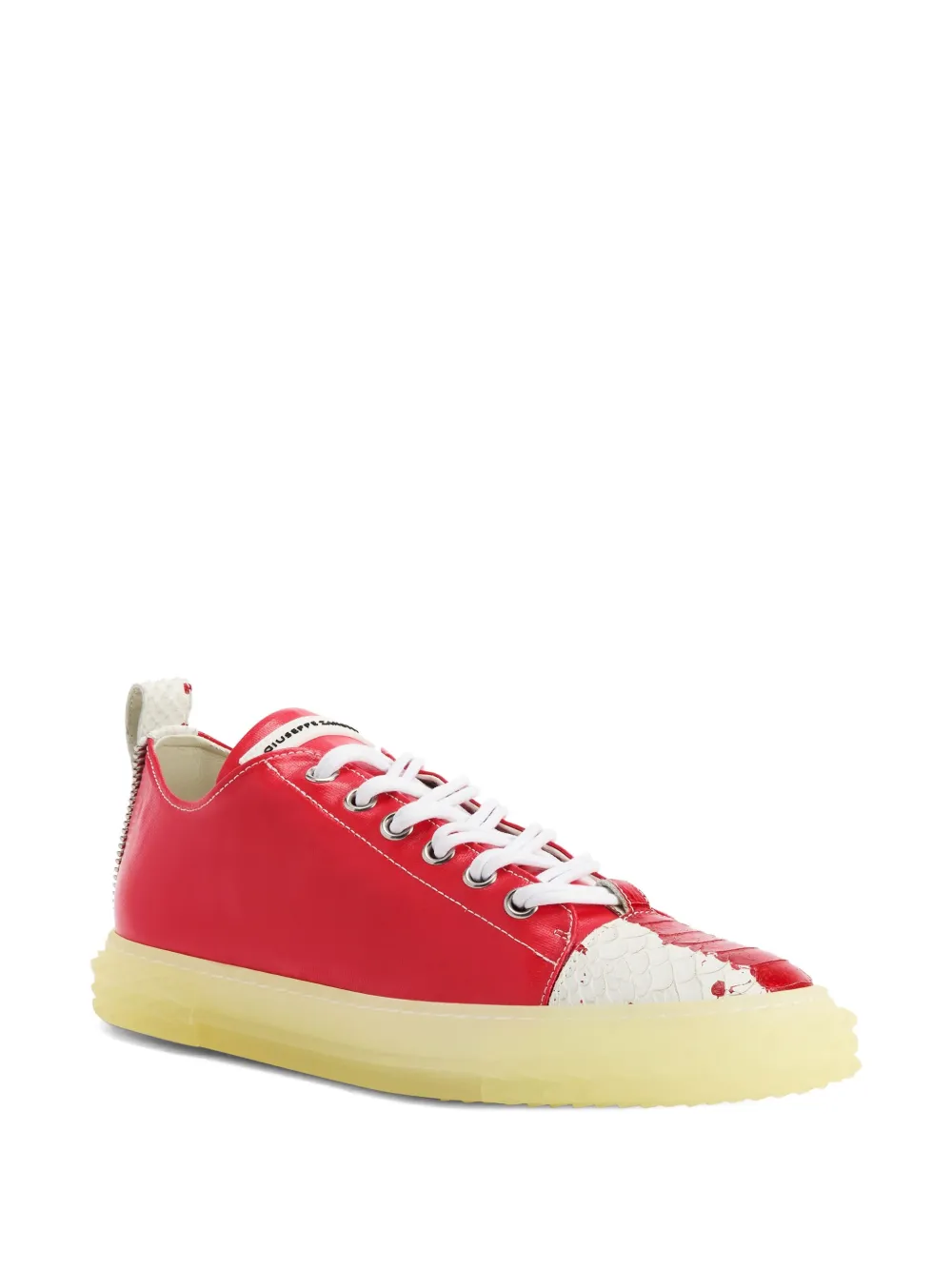 Giuseppe Zanotti Blabber snakeskin-panelled sneakers Red