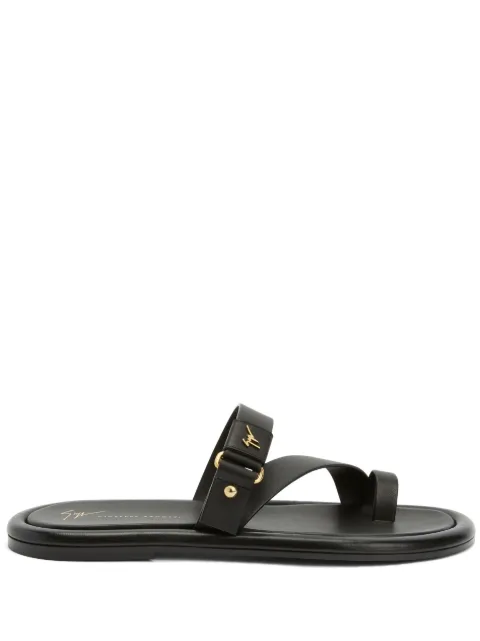 Giuseppe Zanotti 单趾环带皮质拖鞋