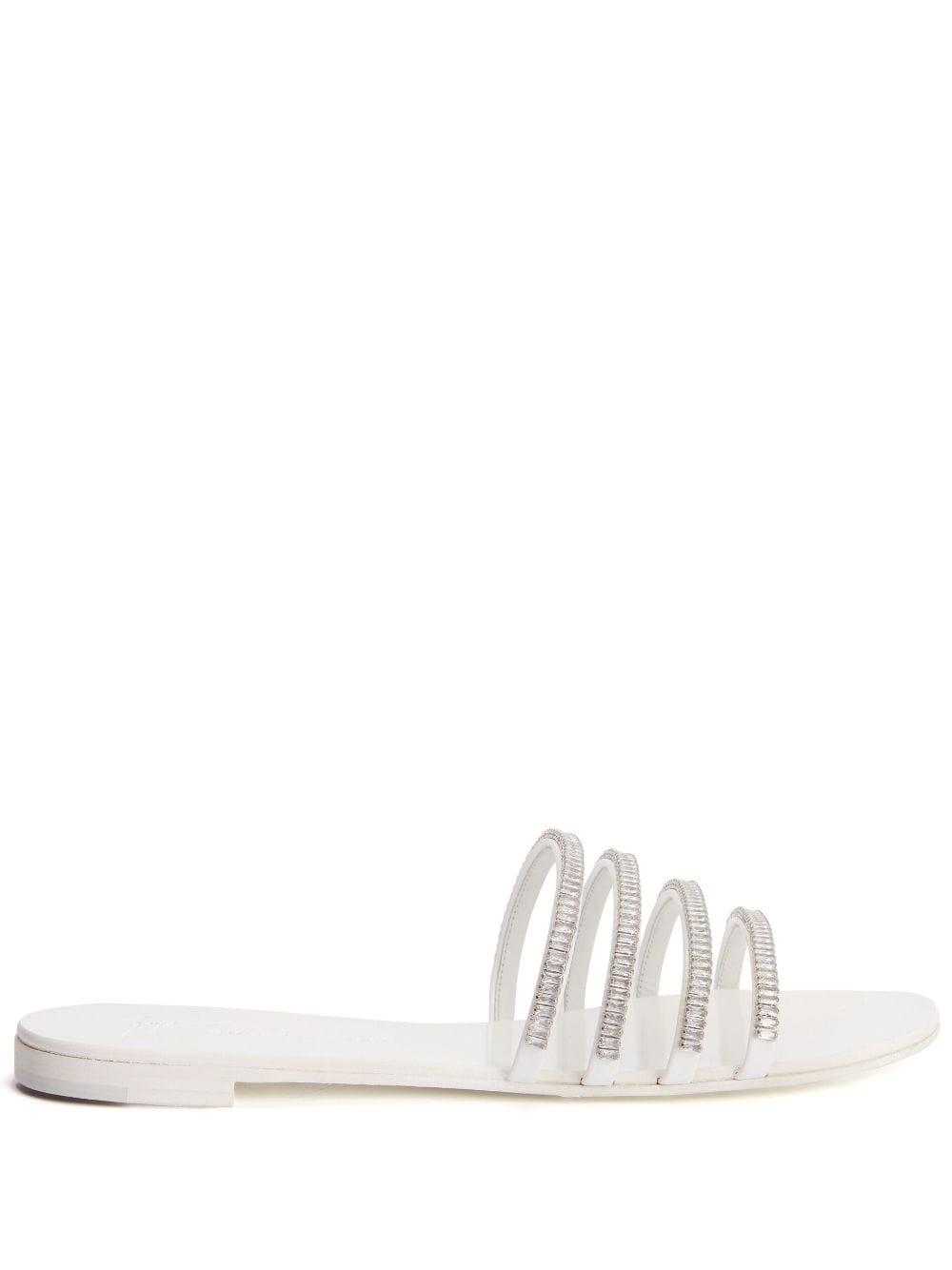 Giuseppe Zanotti Iride Crystal-embellished Slides In White