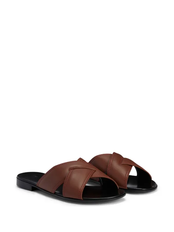 Giuseppe Zanotti Flavio crossed-leather Sandals Brown FARFETCH PH