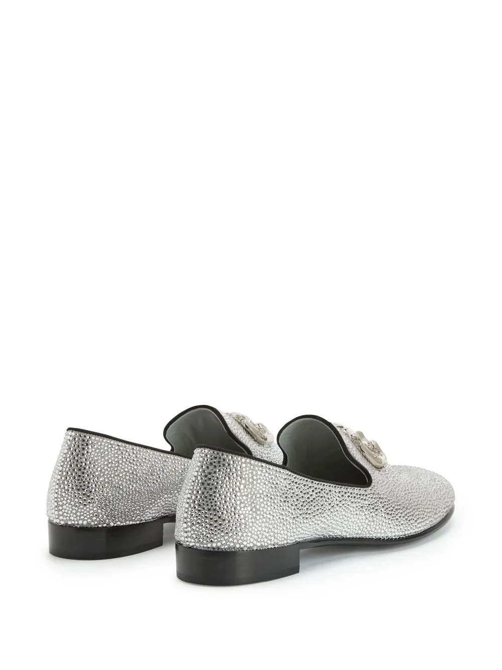 Giuseppe Zanotti Leopoldino crystal leather loafers Grey
