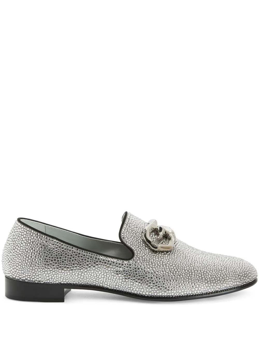 Giuseppe Zanotti Leopoldino crystal leather loafers Grey
