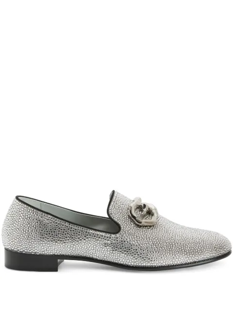 Giuseppe Zanotti Leopoldino crystal leather loafers