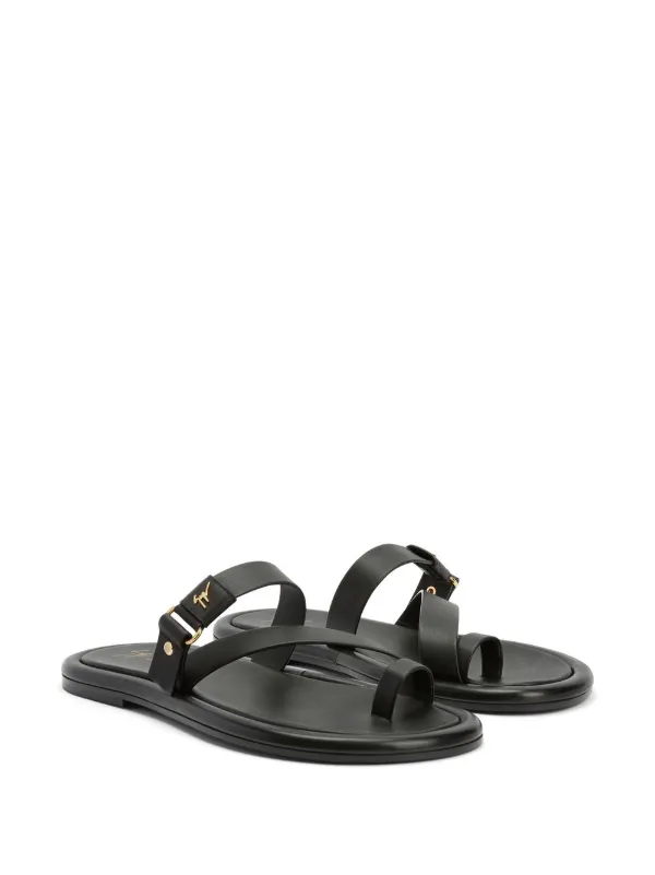 Giuseppe Zanotti logo-plaque Sandals | Black | FARFETCH
