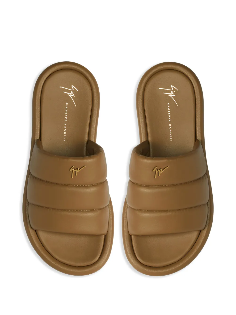 Giuseppe Zanotti Harmande gewatteerde slippers Bruin
