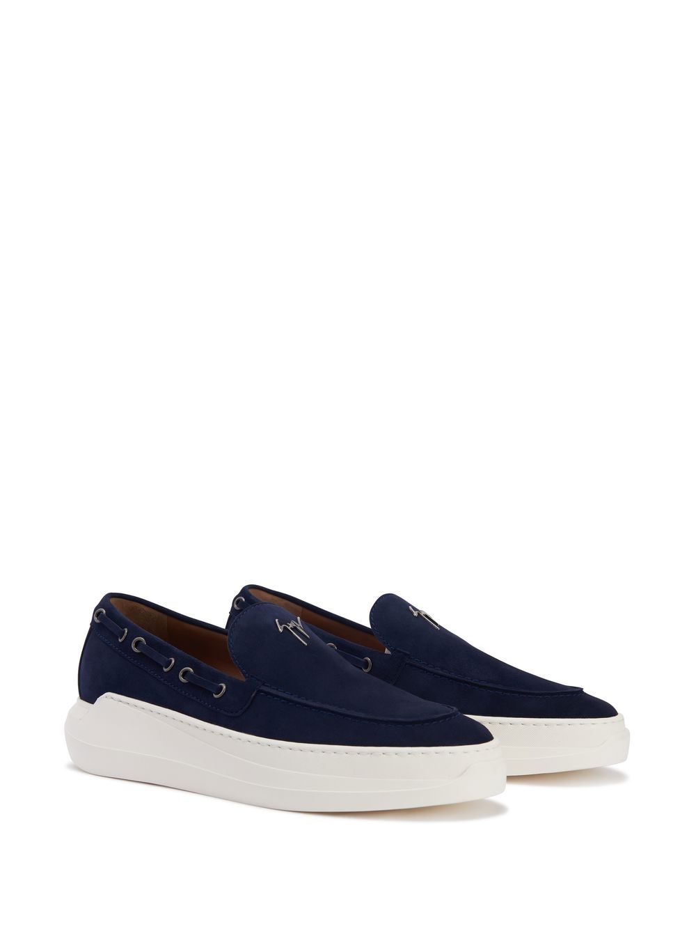 Shop Giuseppe Zanotti Conley Lace-up Loafers In Blue