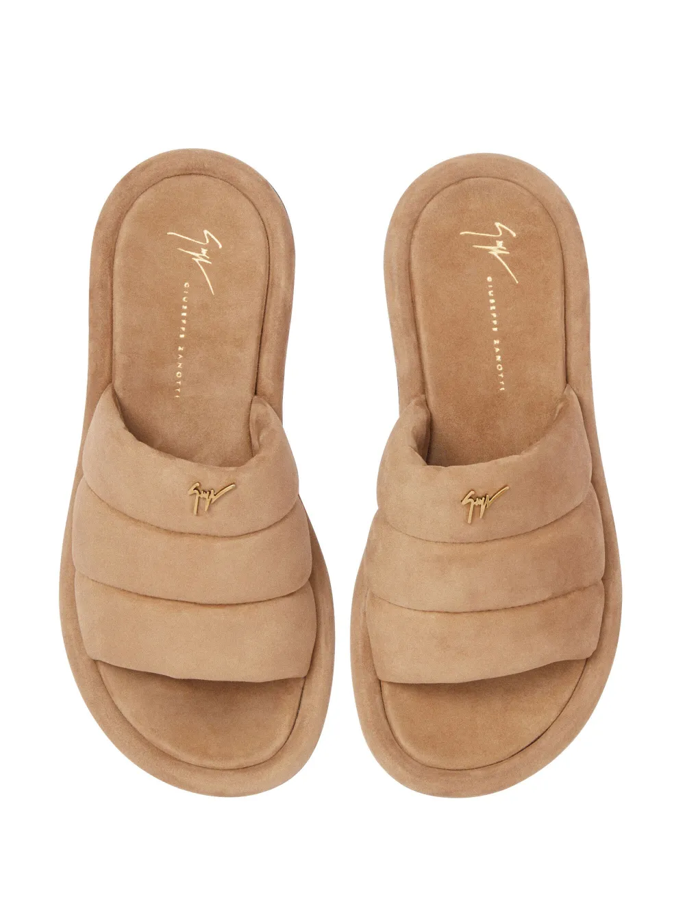 Giuseppe Zanotti Harmande gewatteerde slippers Bruin